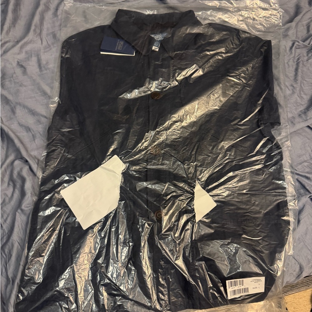 Polo by Ralph Lauren Navy linen herringbone utility jacket/blazer/overshirt - Picture 5 of 6